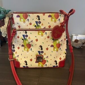Dooney & Bourke Cream Printed Crossbody with Red Trim